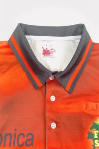 Order Men's Short Sleeve Polo Shirt Sublimation Custom Printed Training Equestrian Polo Shirt Three Button Sublimation P1432 back view